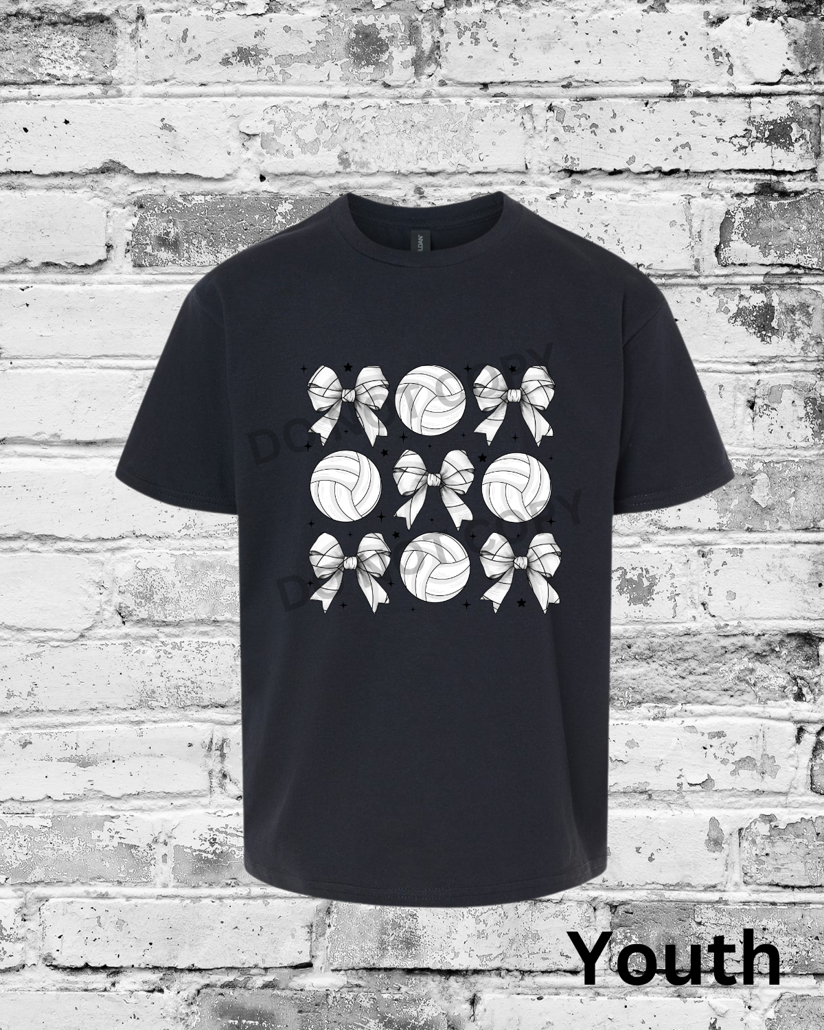 Youth Black T-Shirt w/Bow