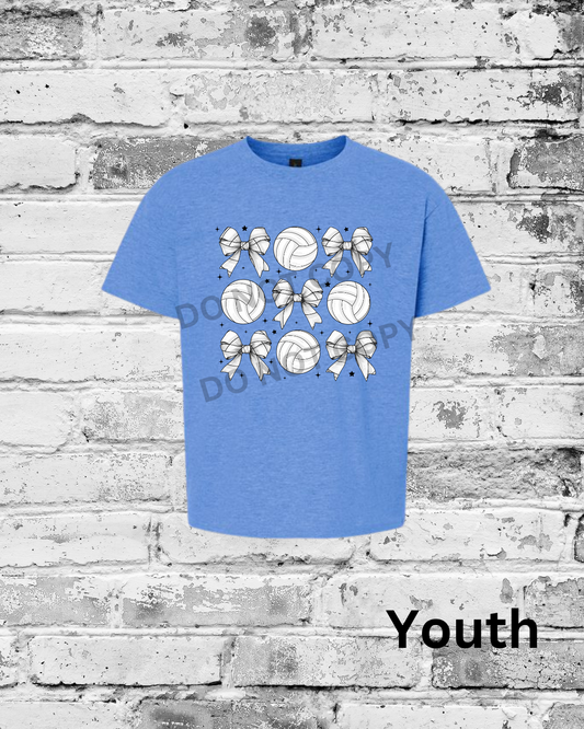 Youth Heather Royal T-Shirt w/Bow