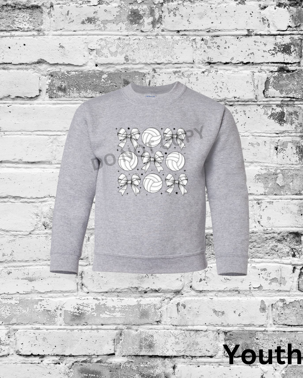 Youth Sport Grey Crewneck w/Bow