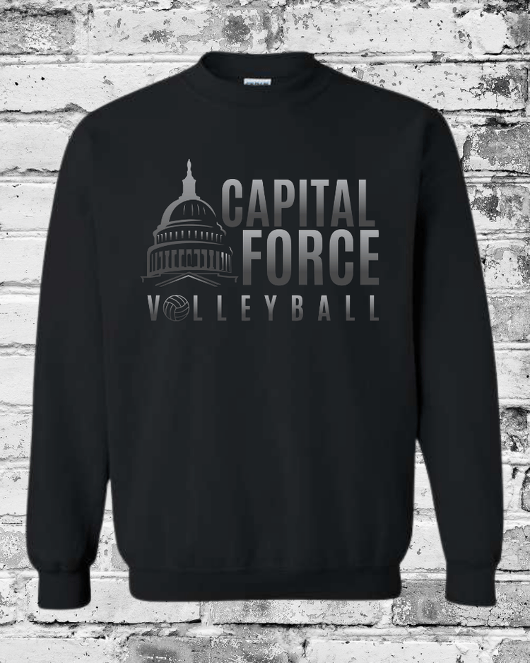 Adult Black Crewneck w/Black Ombre Logo