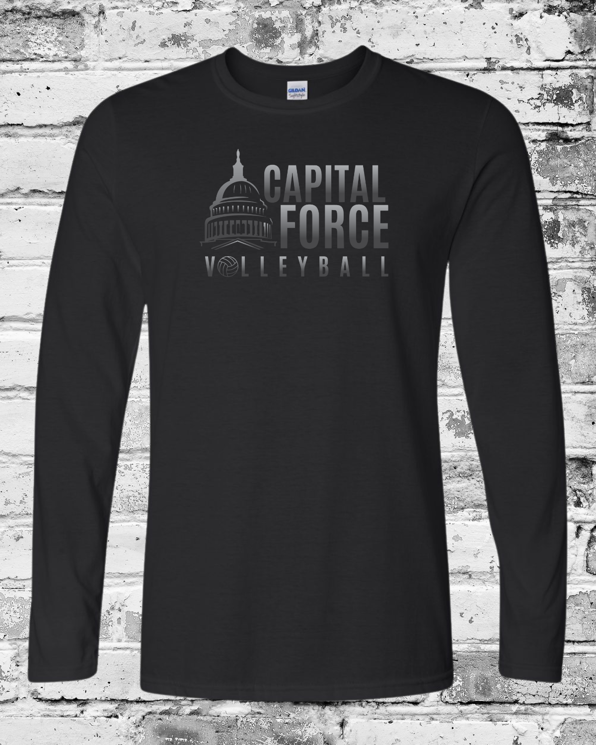 Adult Black Long Sleeve w/Black Ombre Logo