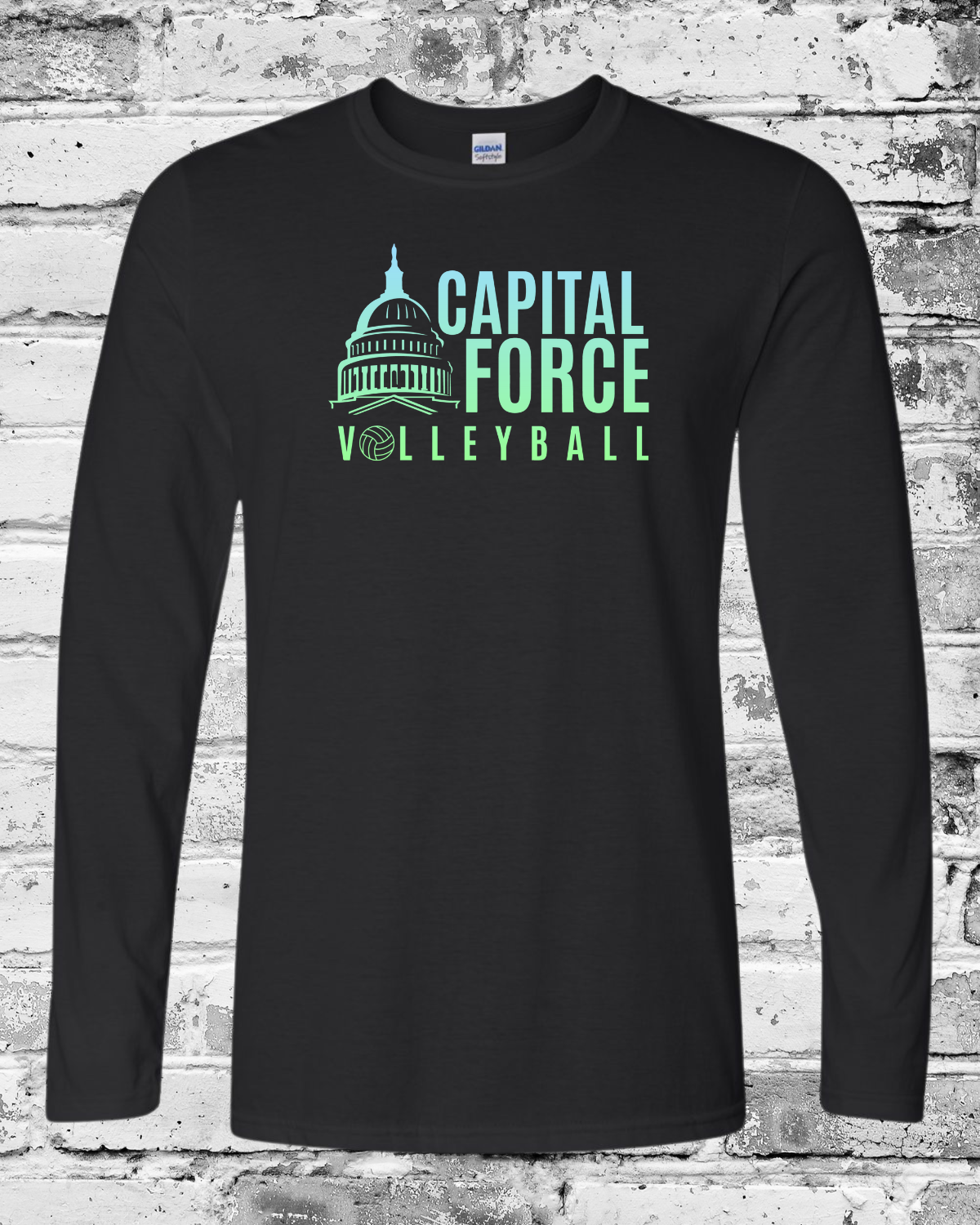 Adult Black Long Sleeve w/Ombre Logo