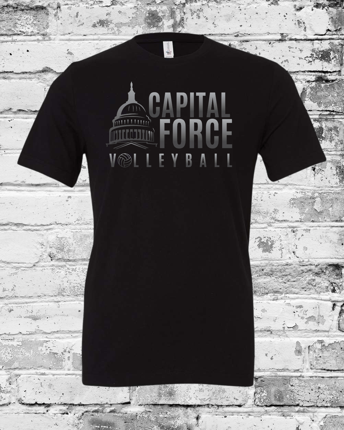 Adult Black T-Shirt w/Black Ombre Logo