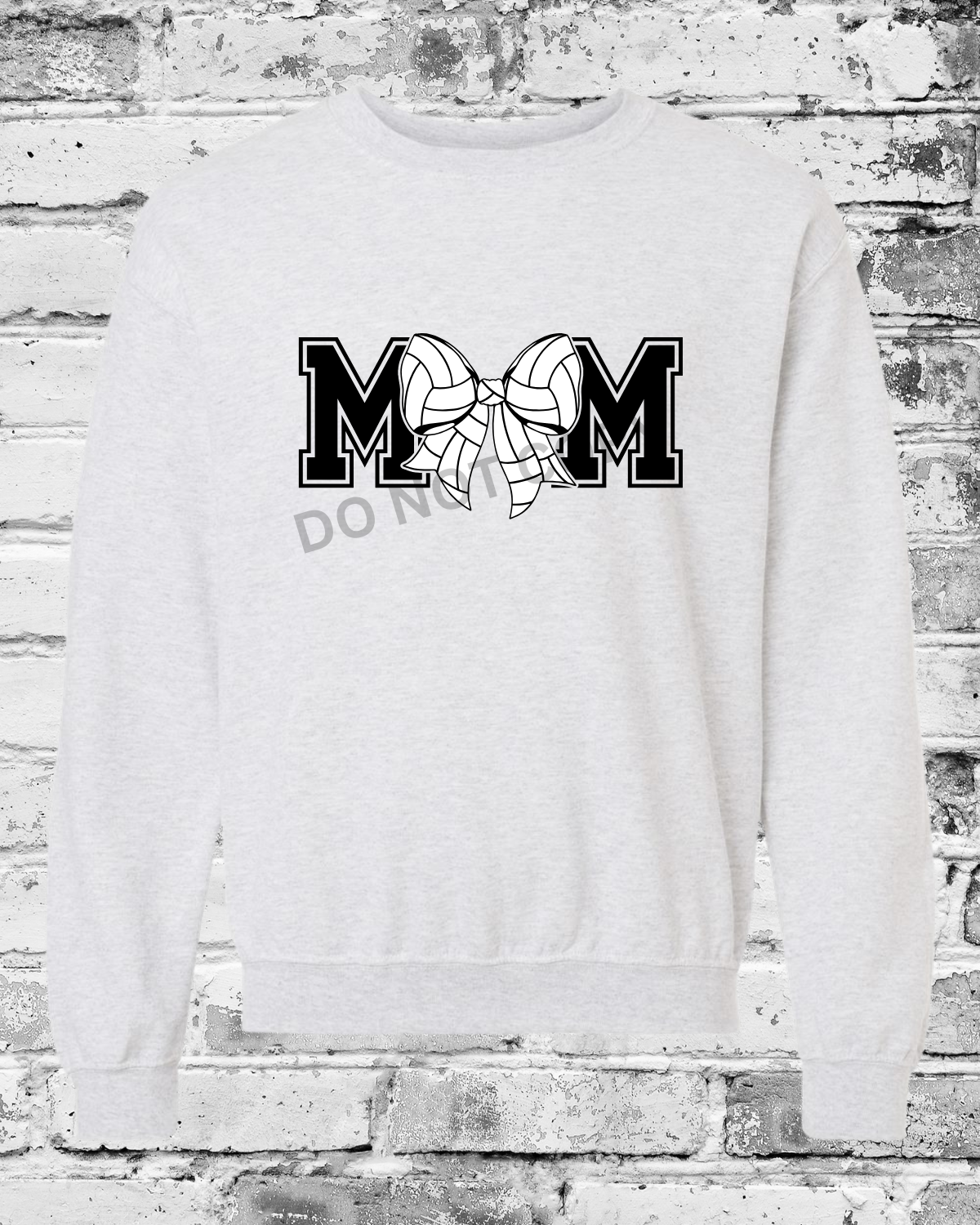 Adult Ash Crewneck w/Mom Volleyball Bow