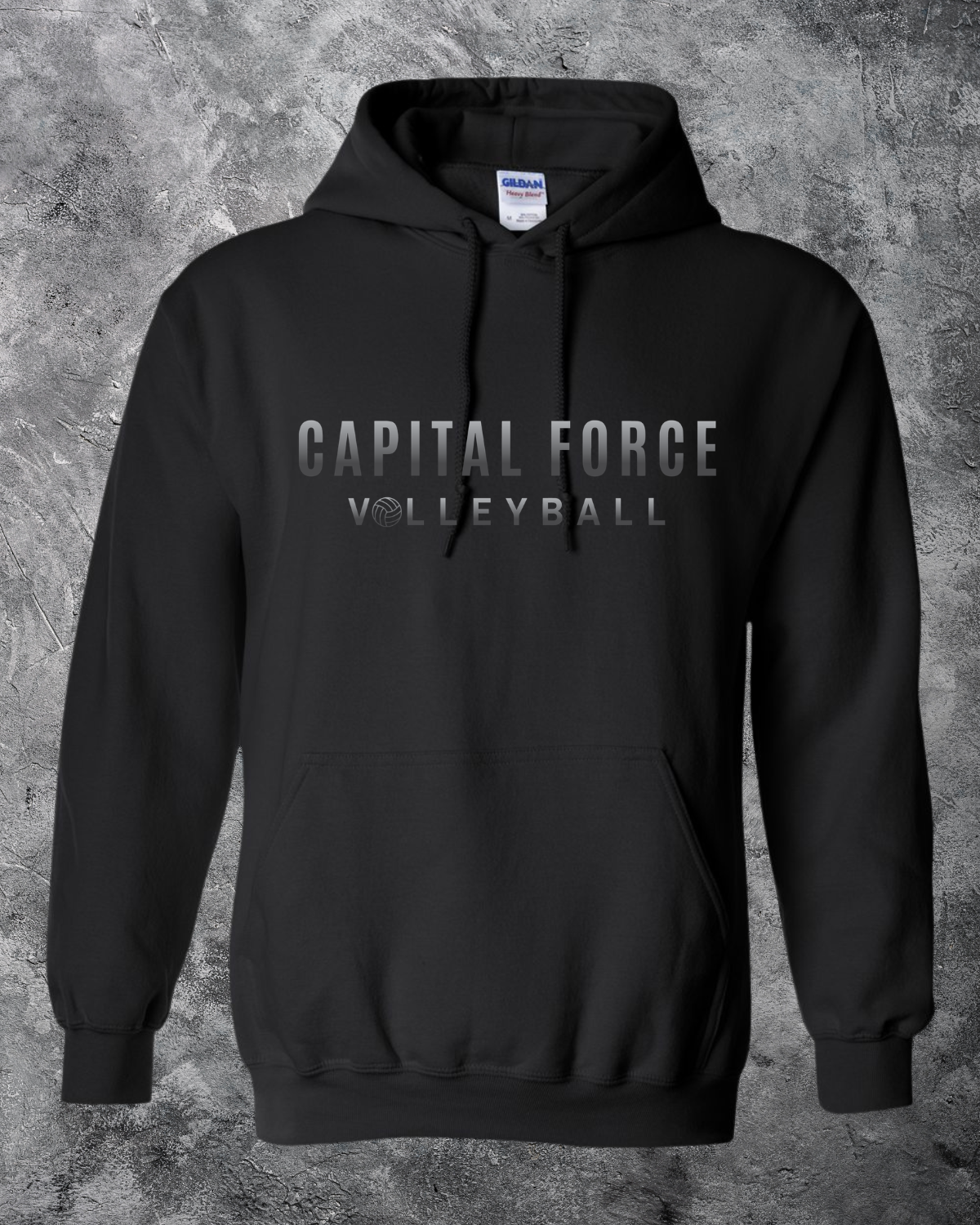 Adult Black Hoodie w/ Black Ombre Capital Force