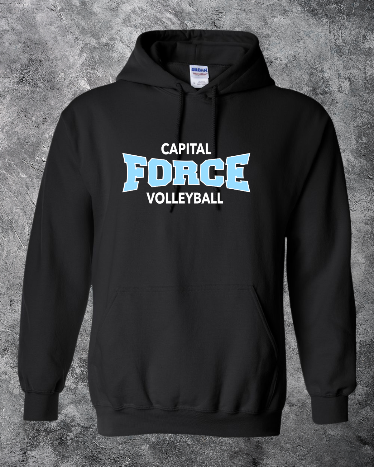 Adult Black Hoodie w/ White Force
