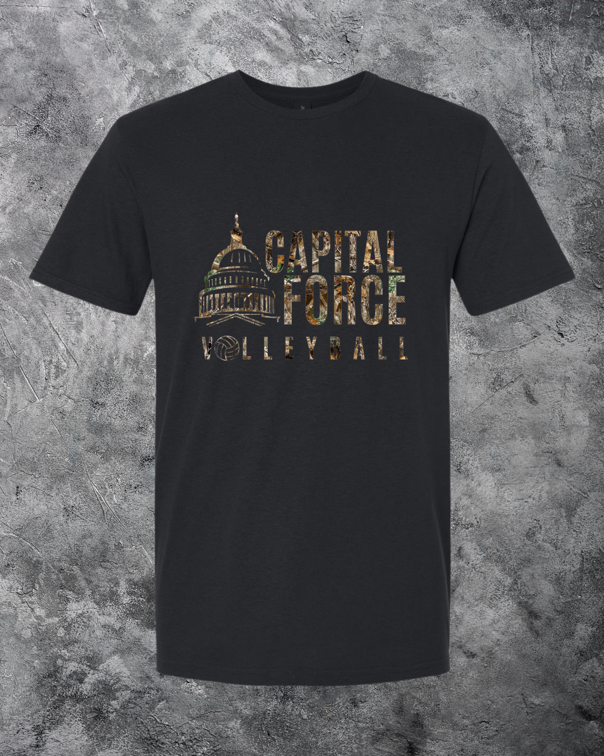 Youth Black T-Shirt w/ Camo Logo