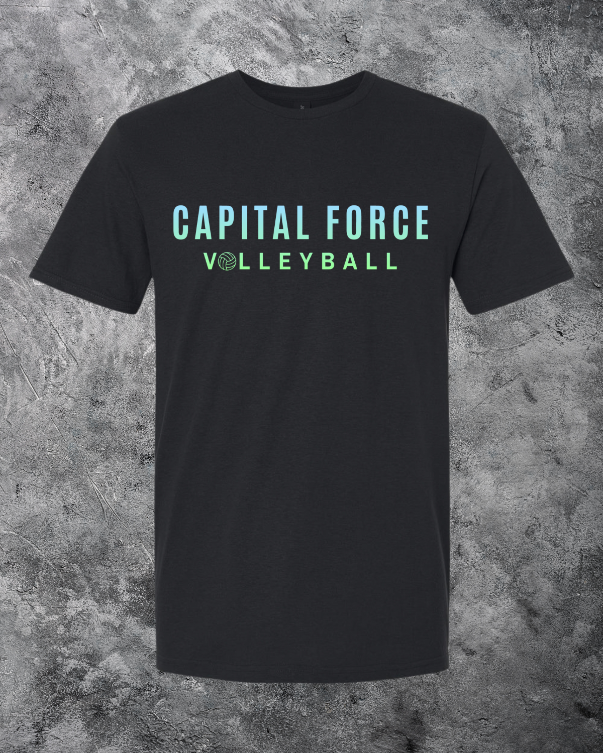 Youth Black T-Shirt w/ Ombre Capital Force
