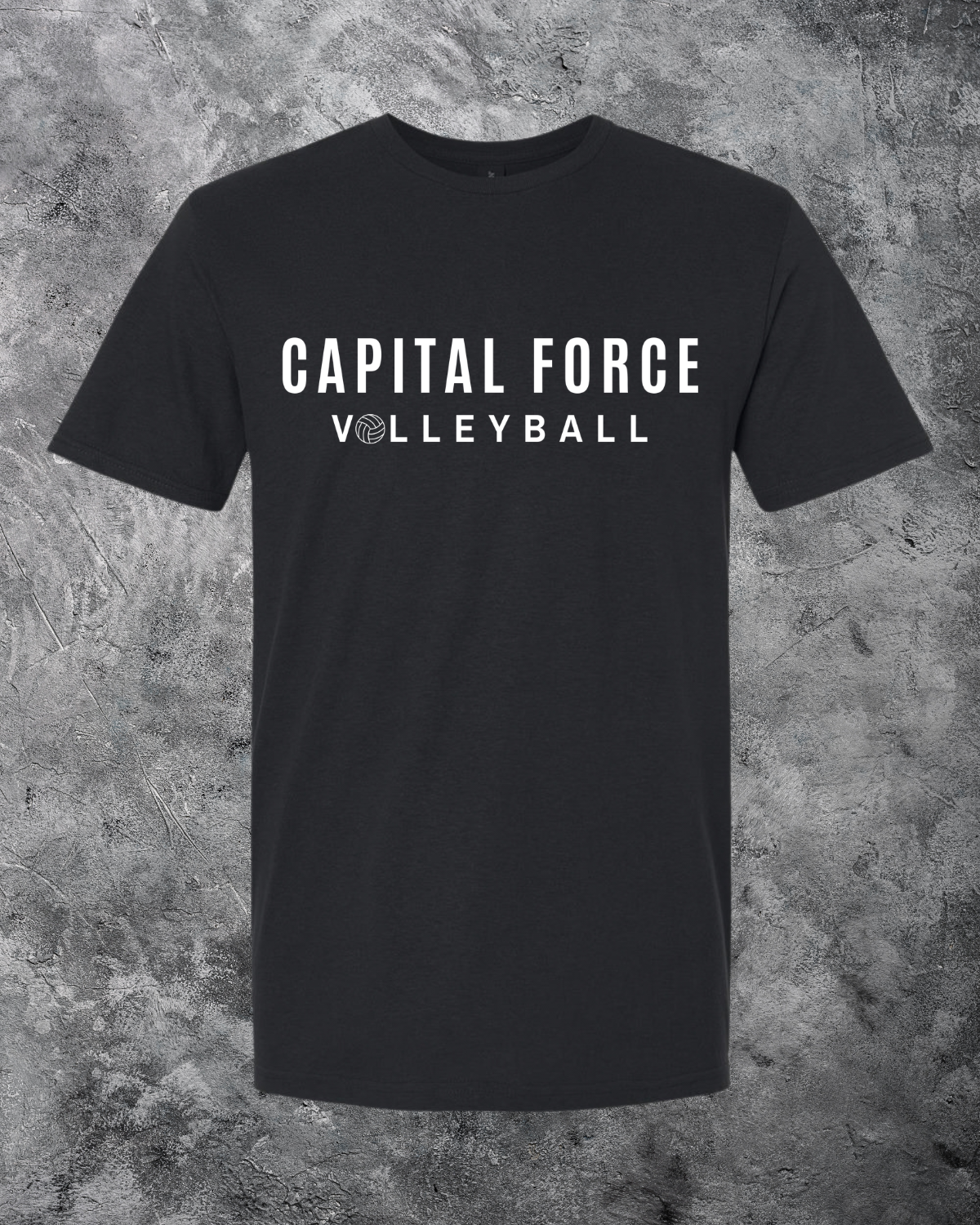 Youth Black T-Shirt w/ White Capital Force
