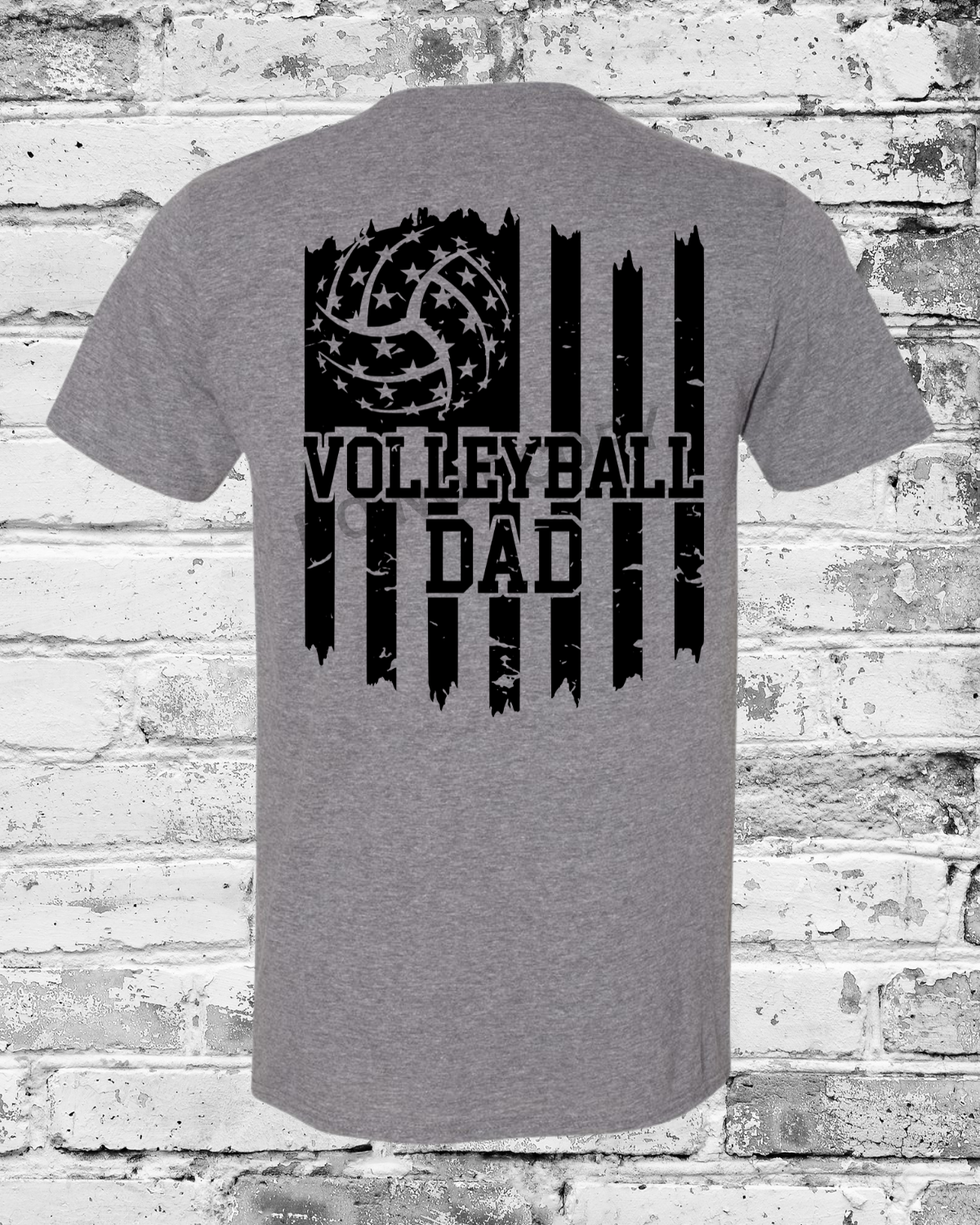 Adult Graphite Heather T-Shirt w/Black Dad Flag
