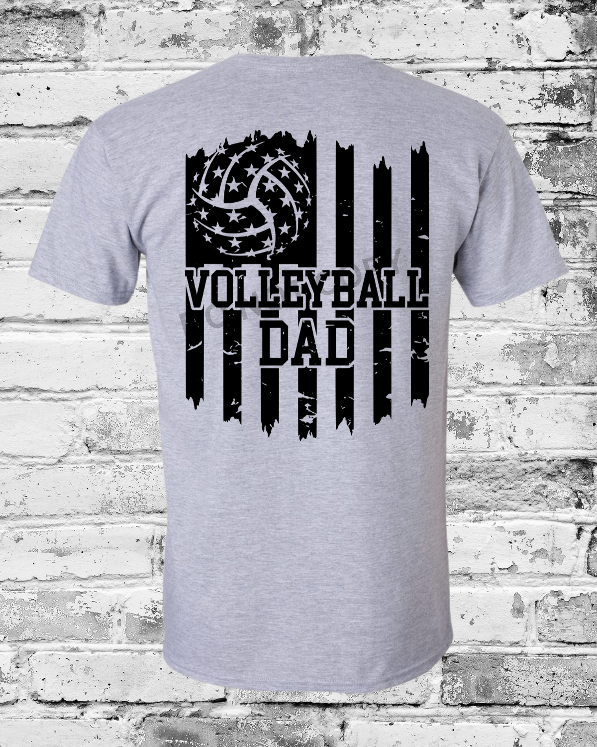 Adult Sport Grey T-Shirt w/Black Dad Flag