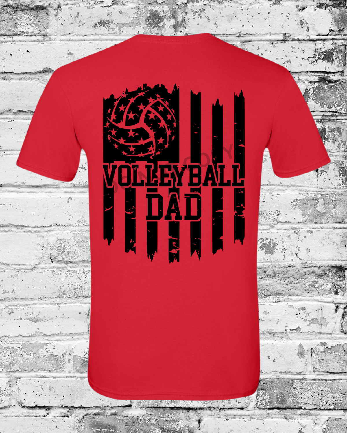Adult Red T-Shirt w/Black Dad Flag