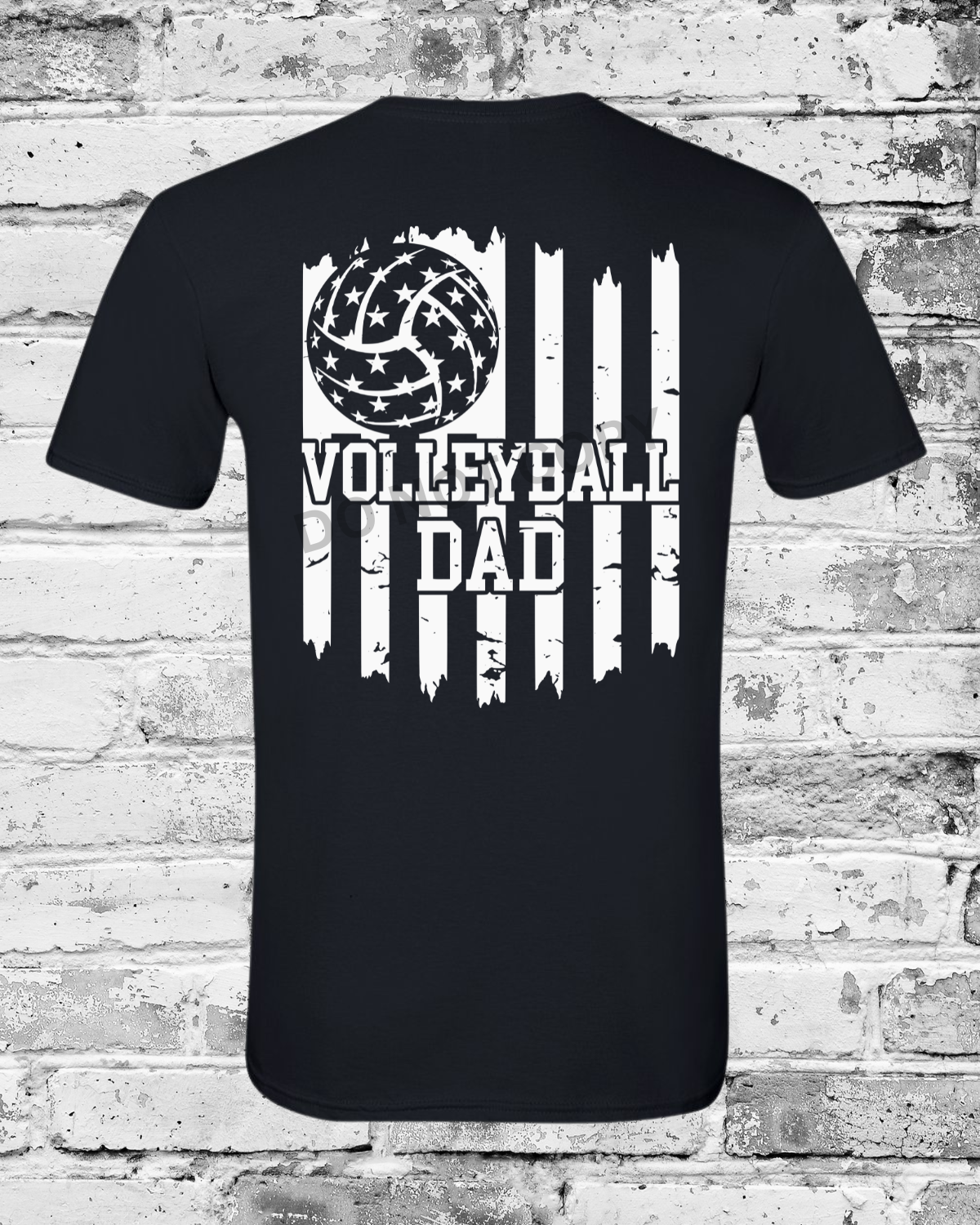 Adult Black T-Shirt w/White Dad Flag