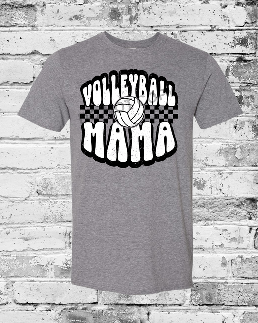 Adult Graphite Heather T-Shirt w/Retro Volleyball Mama
