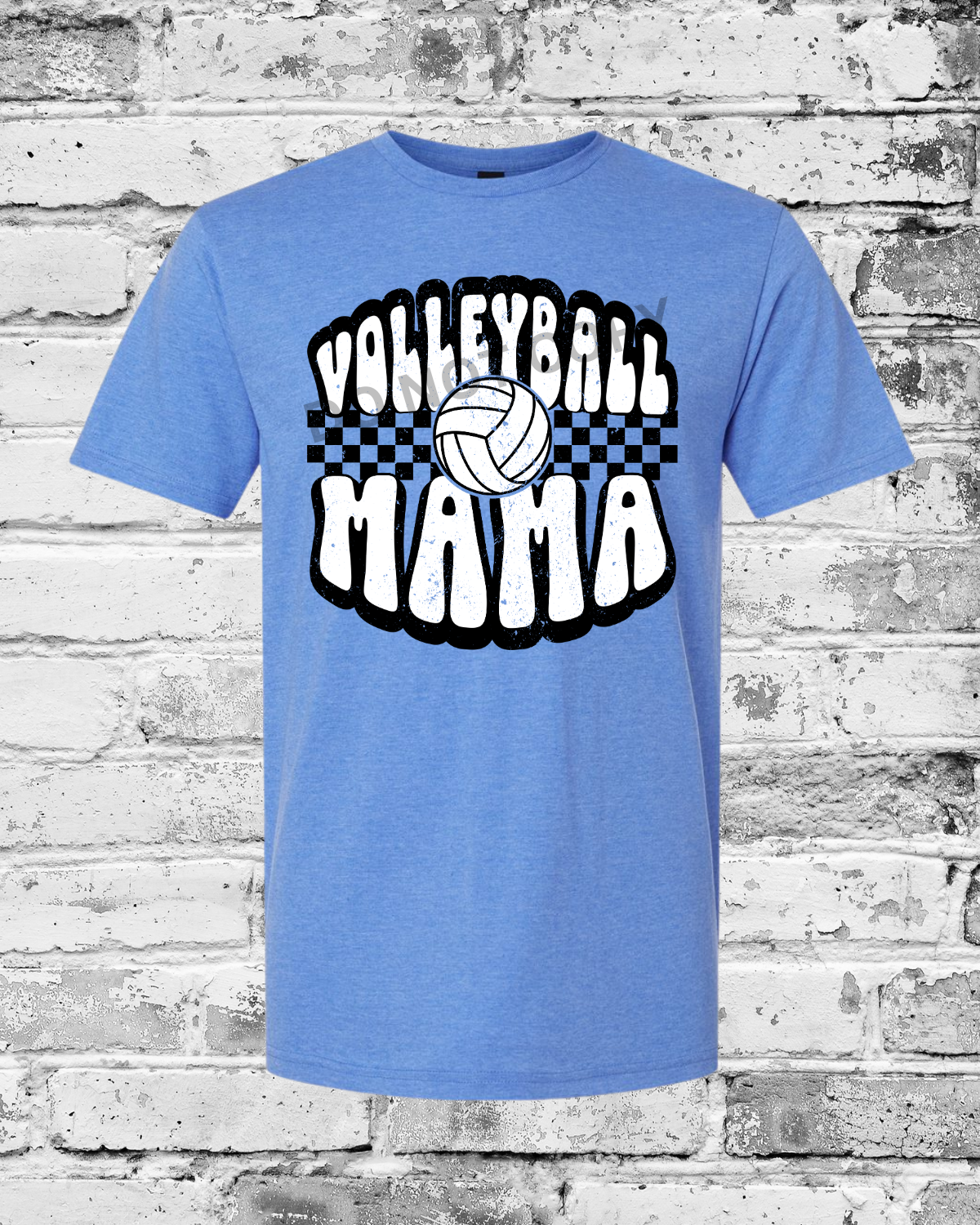 Adult Heather Royal T-Shirt w/Retro Volleyball Mama