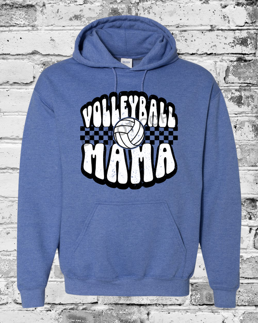 Adult Heather Deep Royal Hoodie w/Retro Volleyball Mama