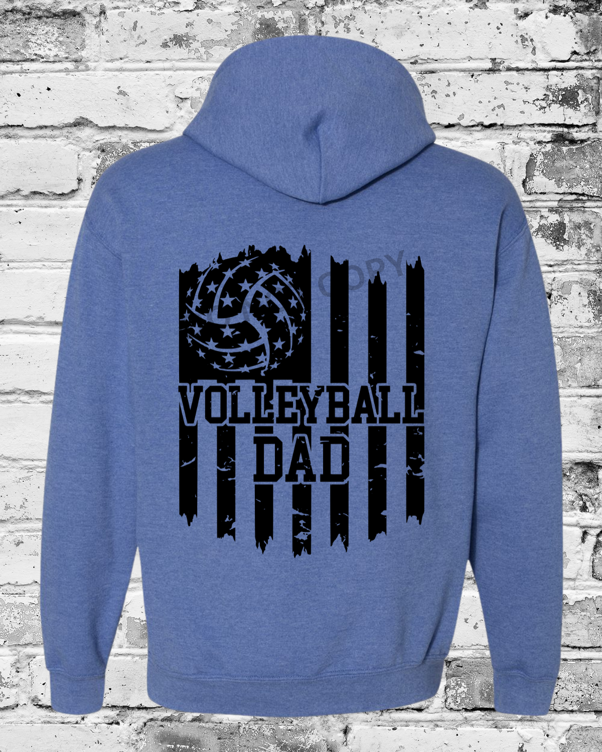 Adult Heather Deep Royal w/Black Dad Flag