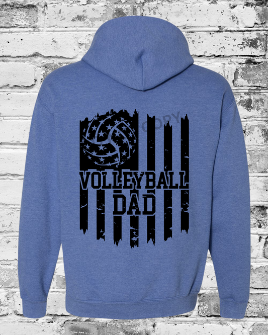Adult Heather Deep Royal w/Black Dad Flag