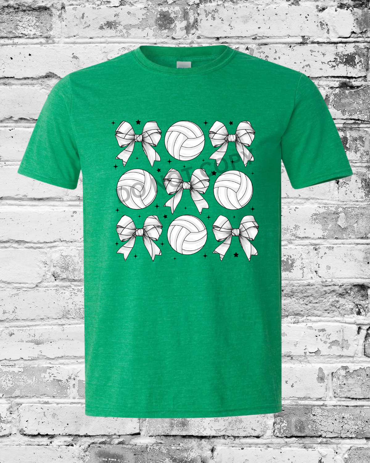 Adult Heather Irish Green T-Shirt w/Bow