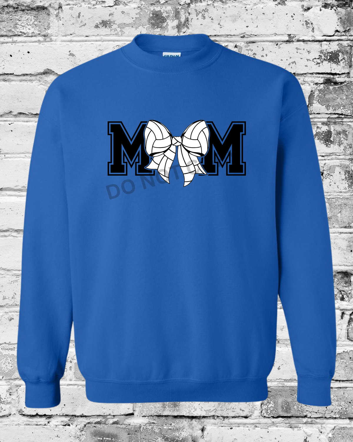 Adult Royal Crewneck w/Mom Volleyball Bow
