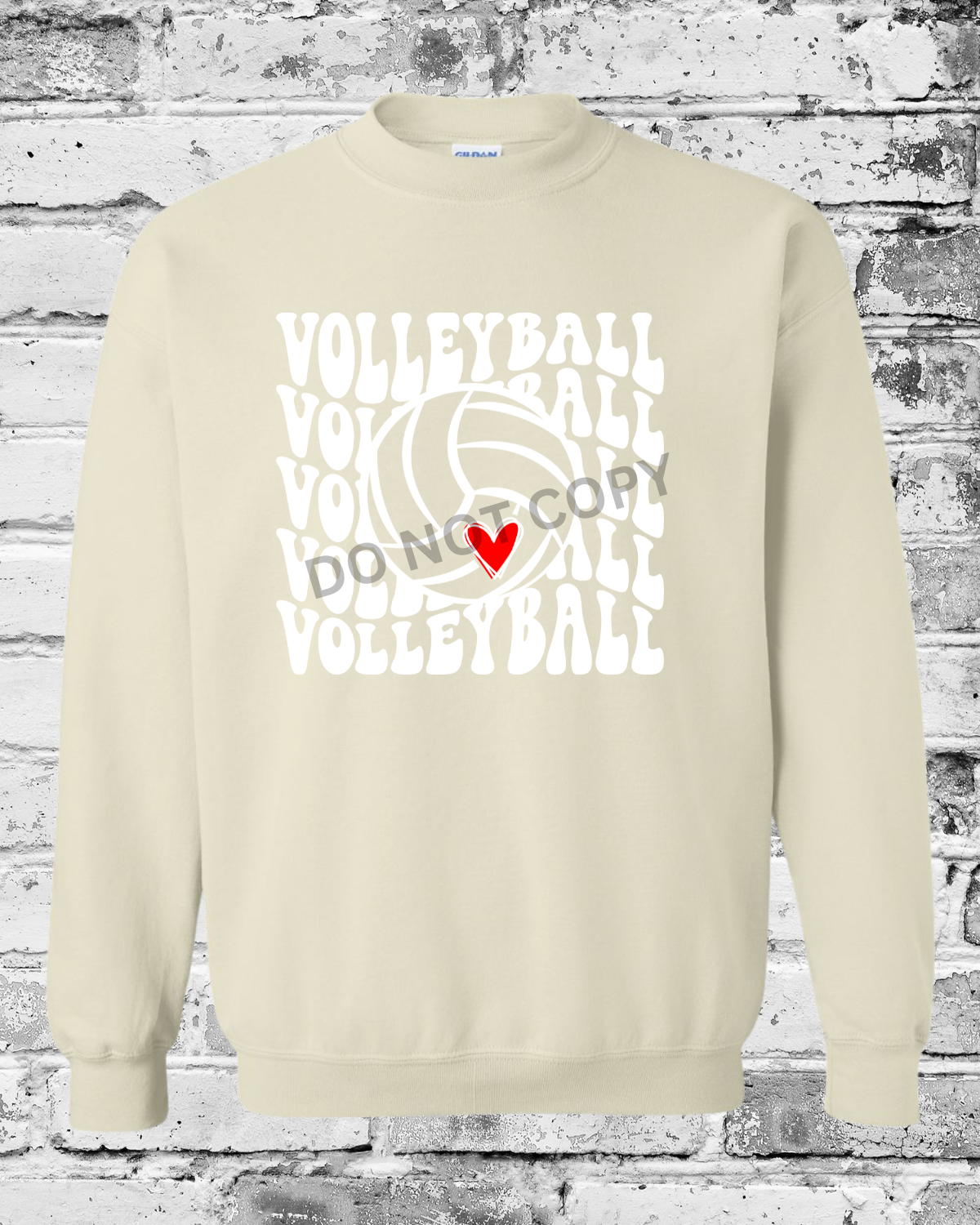 Adult Sand Crewneck w/White Wave Volleyball