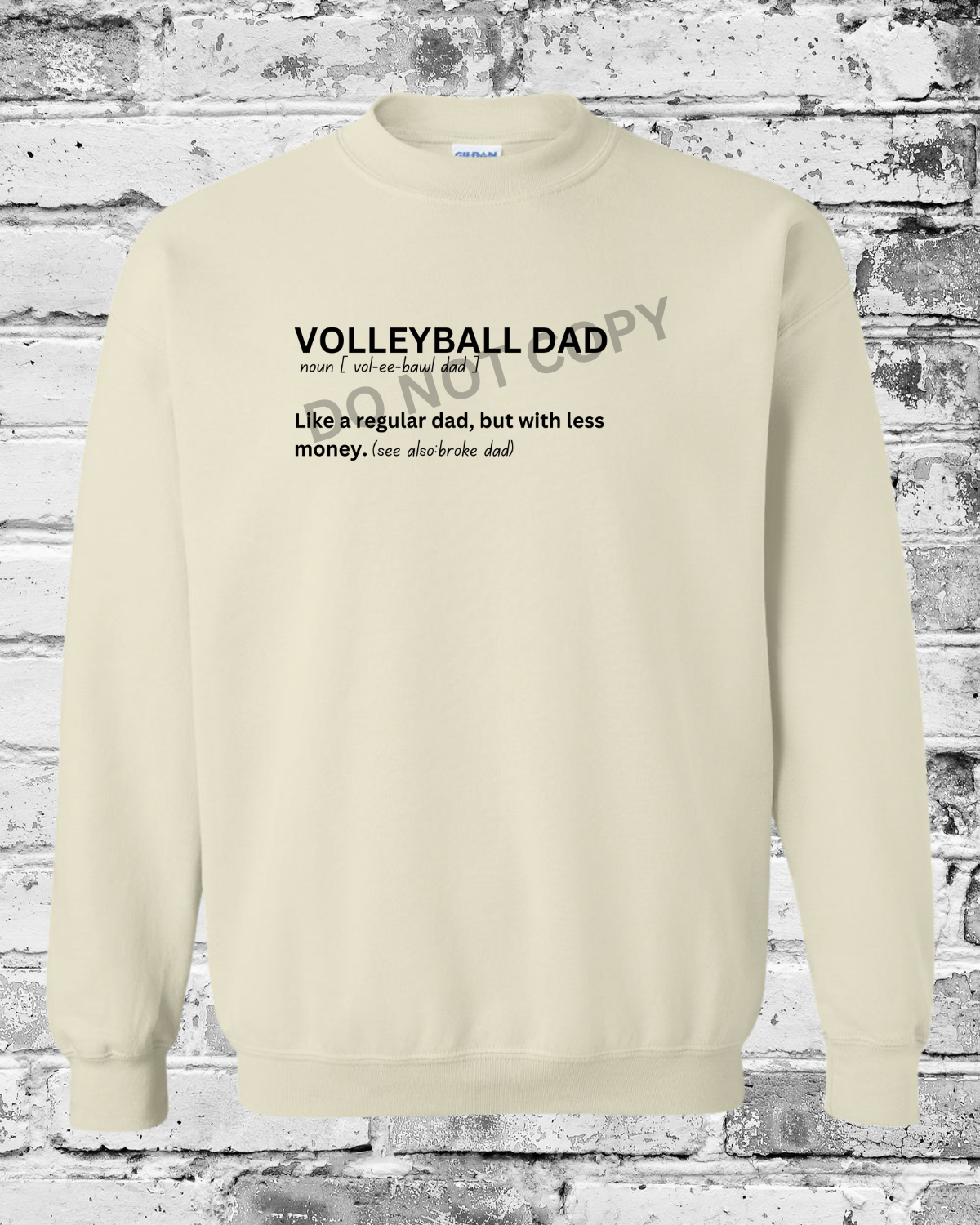 Adult Sand Crewneck w/Black Volleyball Dad Definition