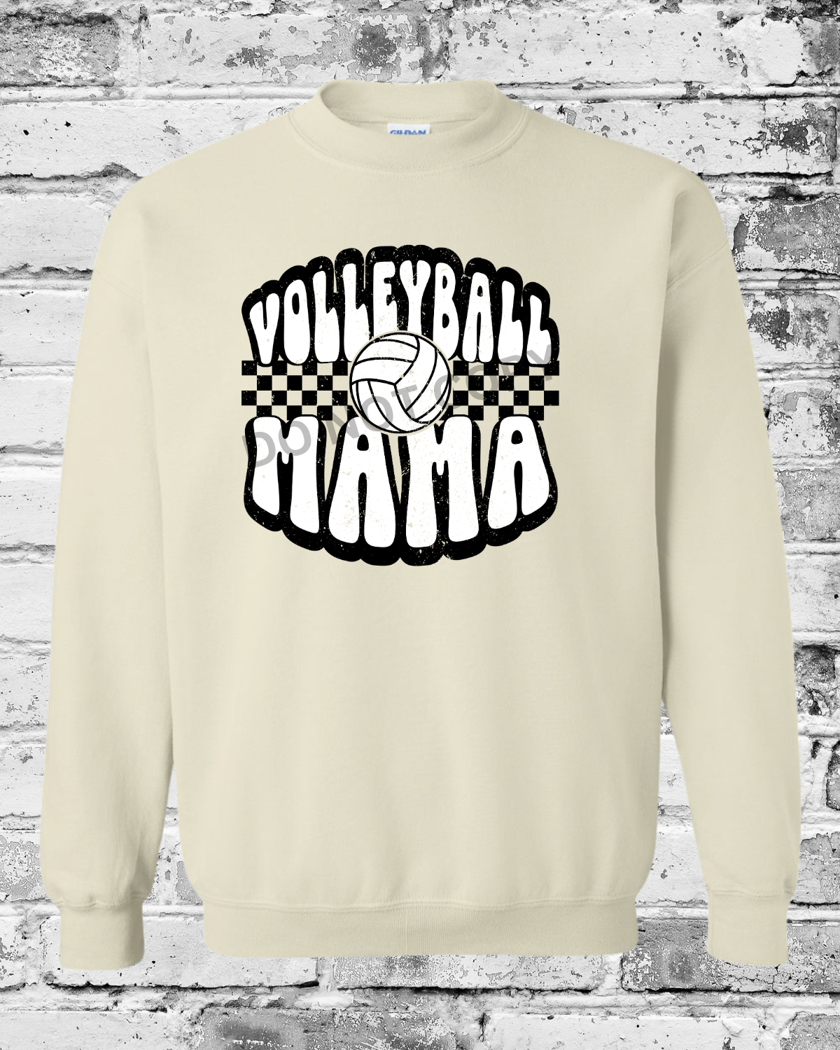 Adult Sand Crewneck w/Retro Volleyball Mama