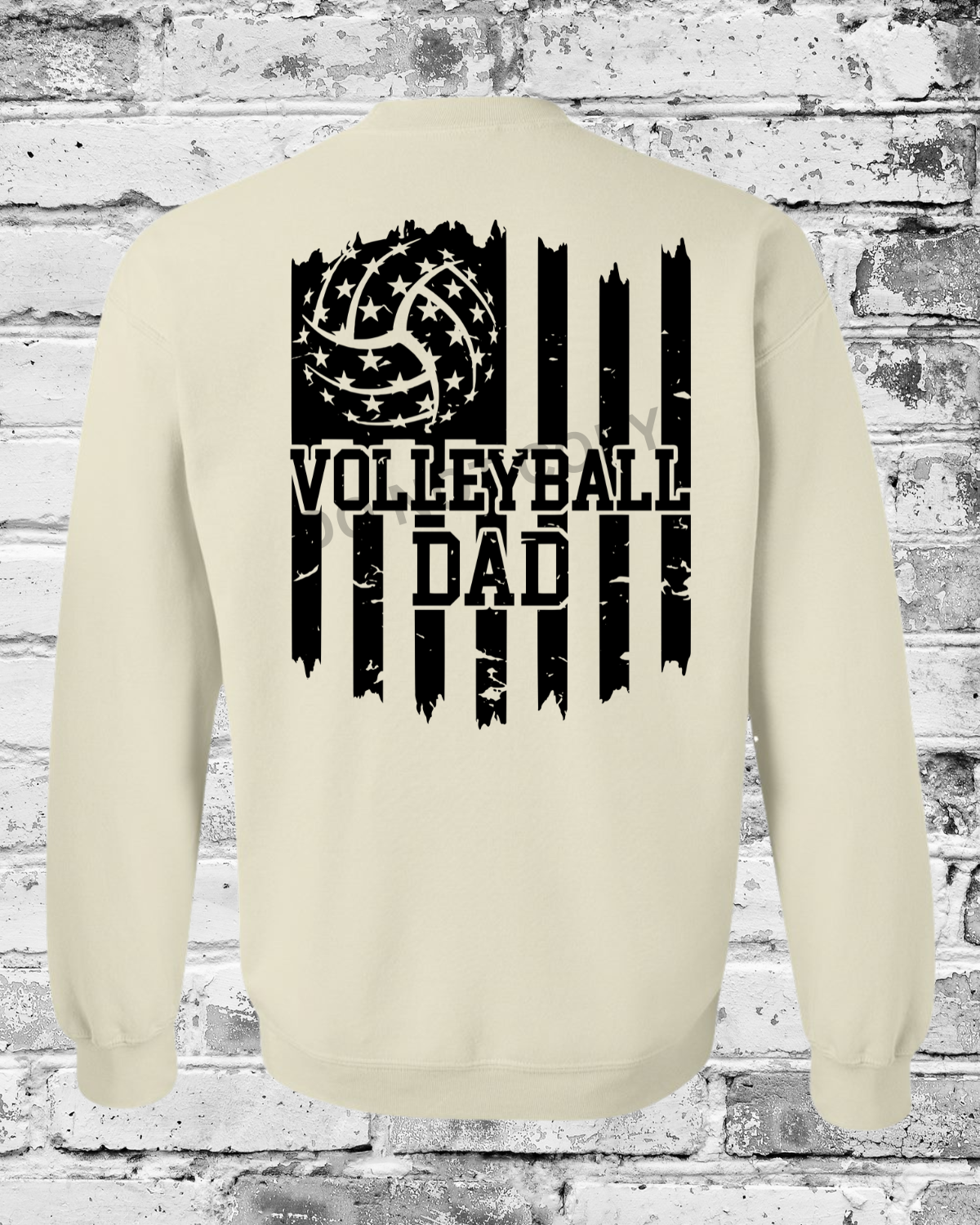 Adult Sand Crewneck w/Black Dad Flag