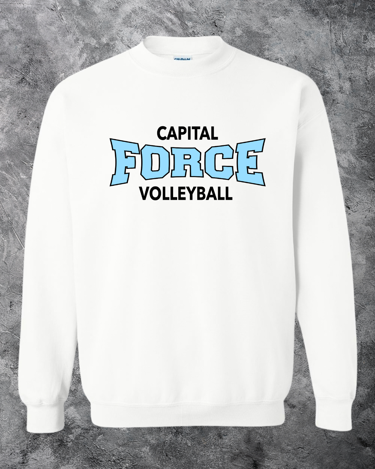 Adult White Crewneck w/ Black Force