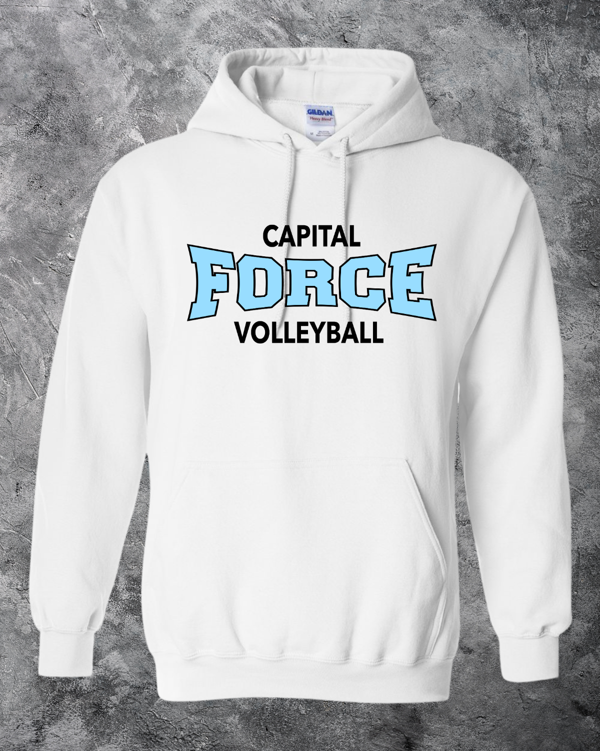 Youth White Hoodie w/ Black Force