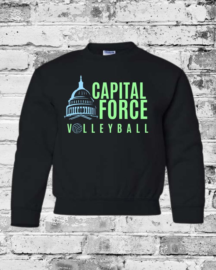 Youth Black Crewneck w/Logo