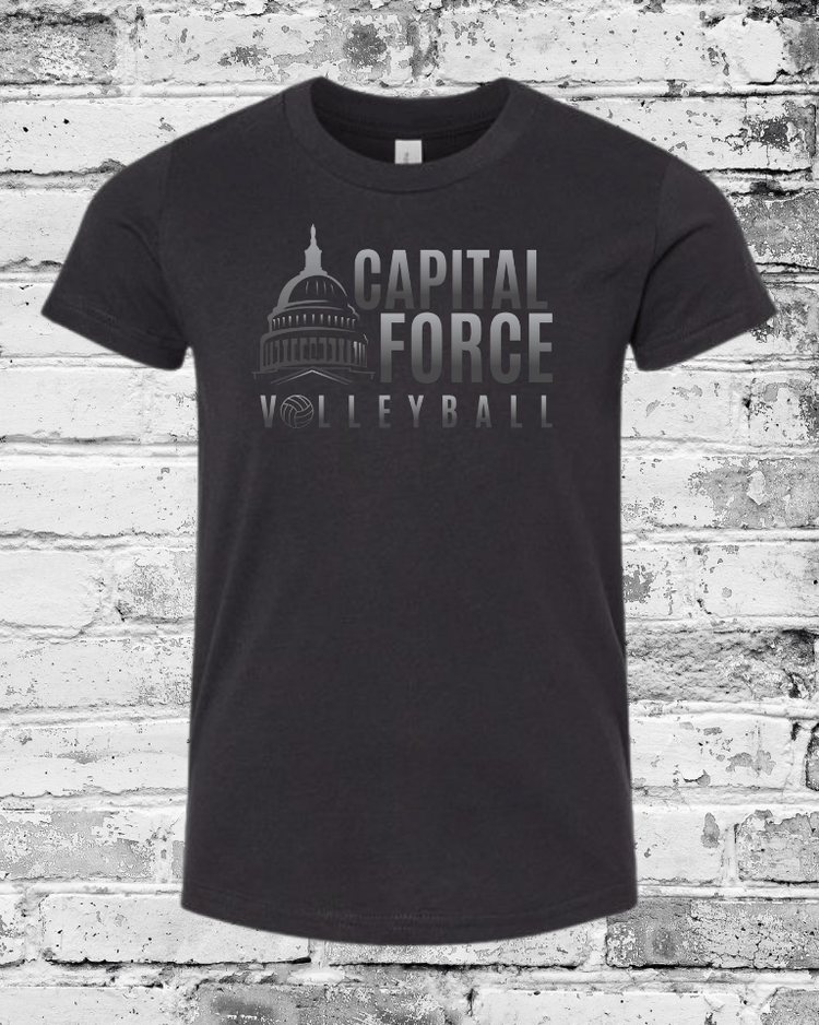 Youth Black T-Shirt w/Black Ombre Logo