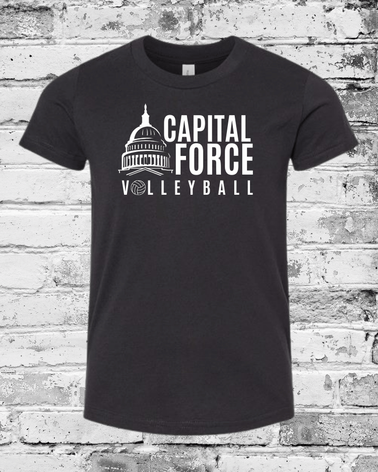 Youth Black T-Shirt w/White Logo