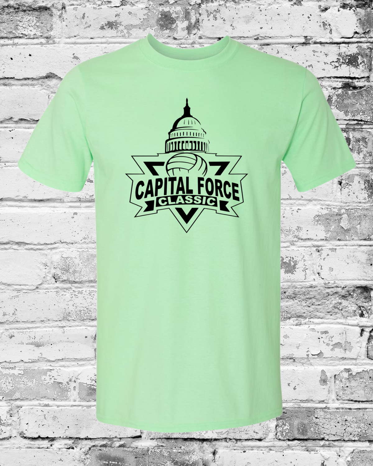 Adult Mint T-Shirt w/Black Tournament Logo