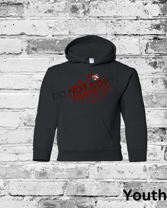 Youth Black Hoodie w/Maroon Wanna Pepper
