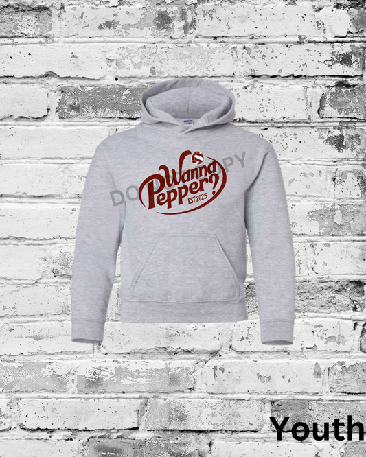 Youth Sport Grey Hoodie w/Maroon Wanna Pepper