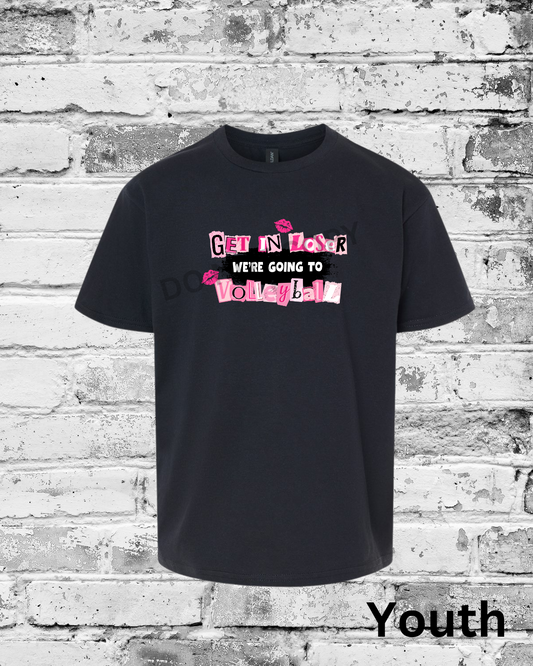 Youth Black T-Shirt w/Get in Loser