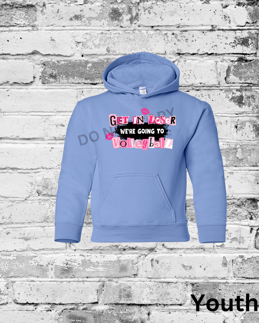 Youth Carolina Blue Hoodie w/Get in Loser