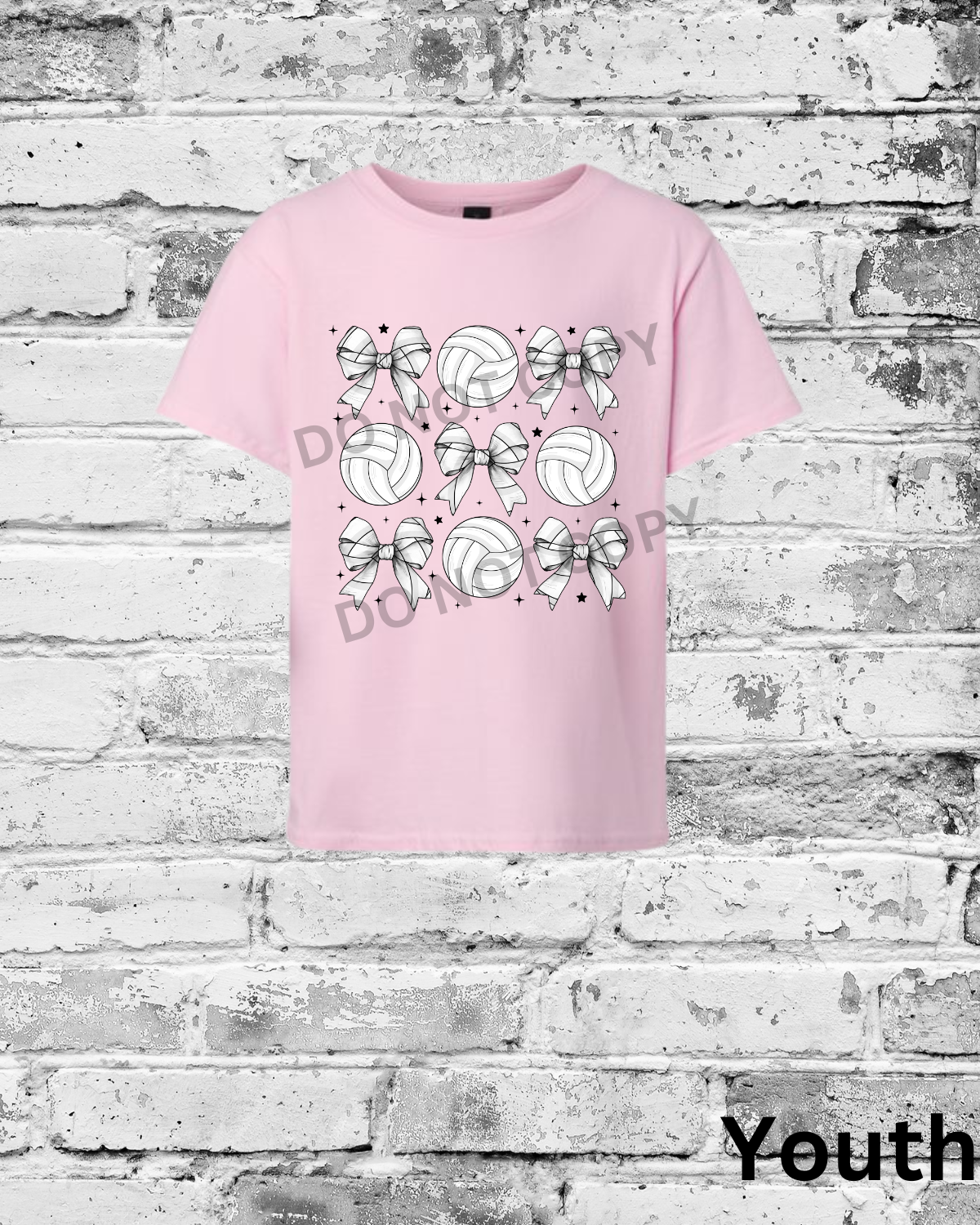 Youth Light Pink T-Shirt w/Bow