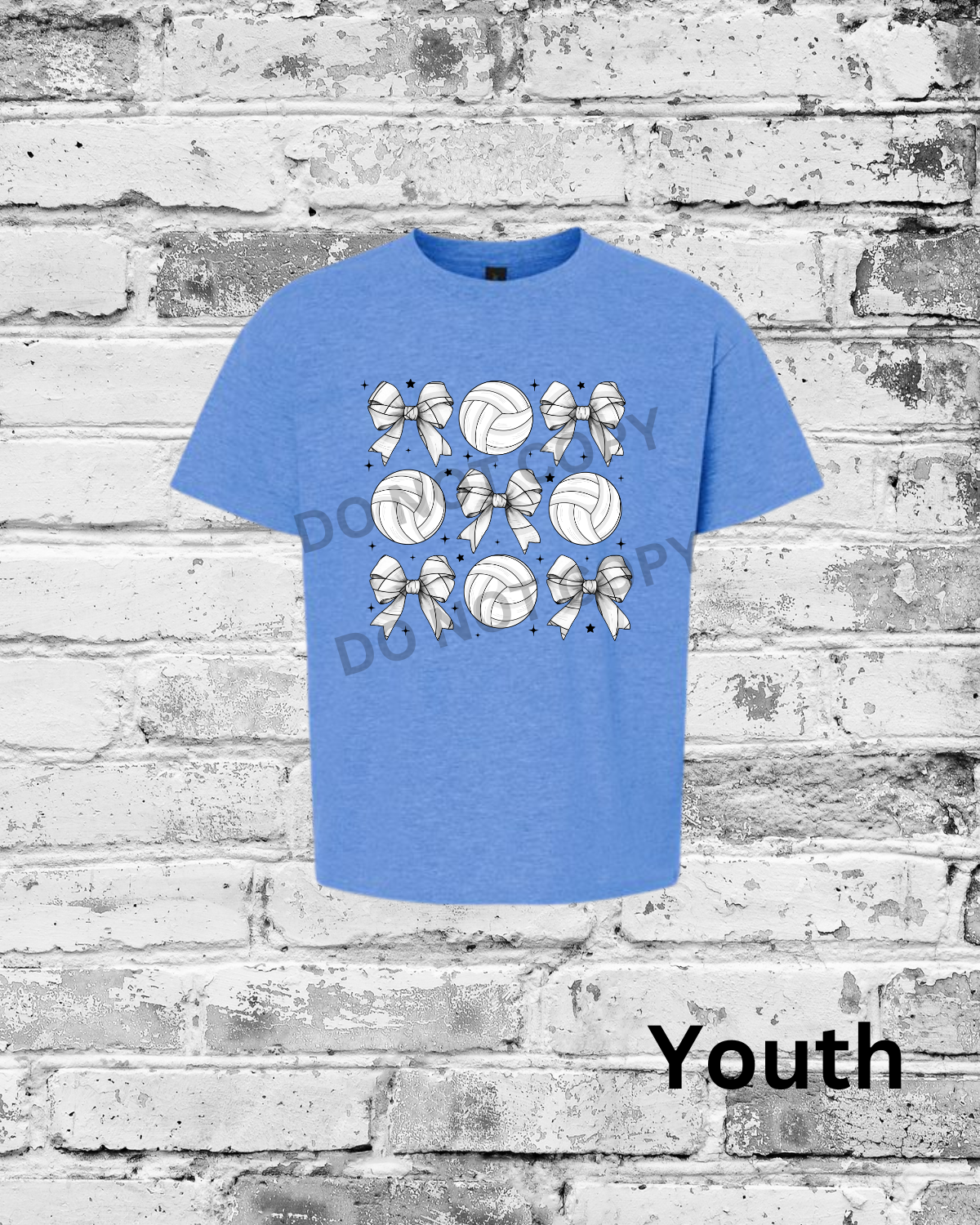 Youth Heather Royal T-Shirt w/Bow