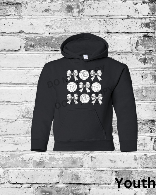 Youth Black Hoodie w/Bow