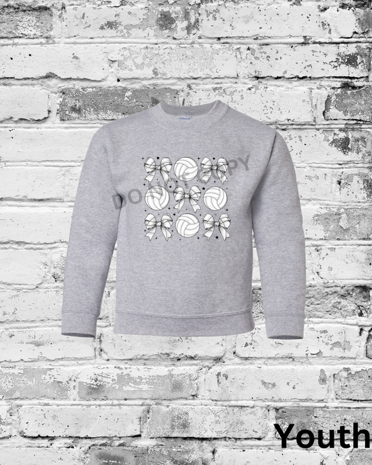 Youth Sport Grey Crewneck w/Bow