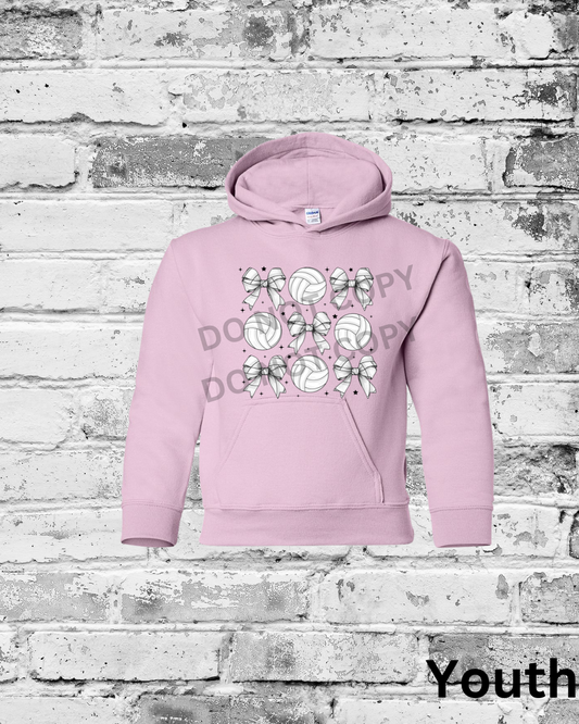 Youth Light Pink Hoodie w/Bow
