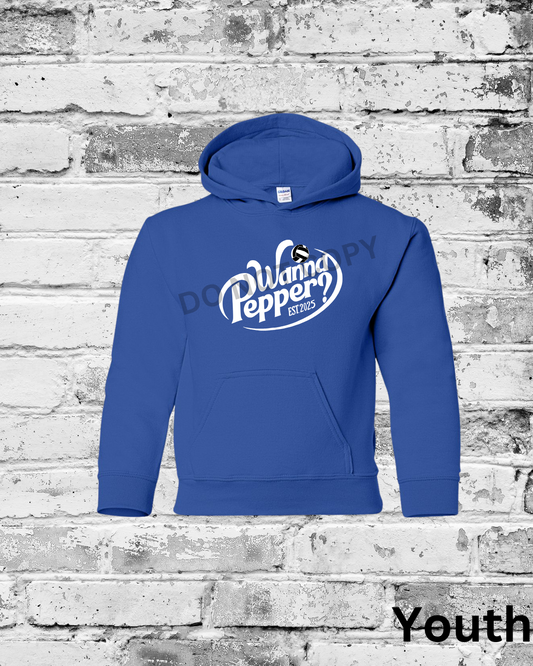 Youth Royal Hoodie w/White Wanna Pepper