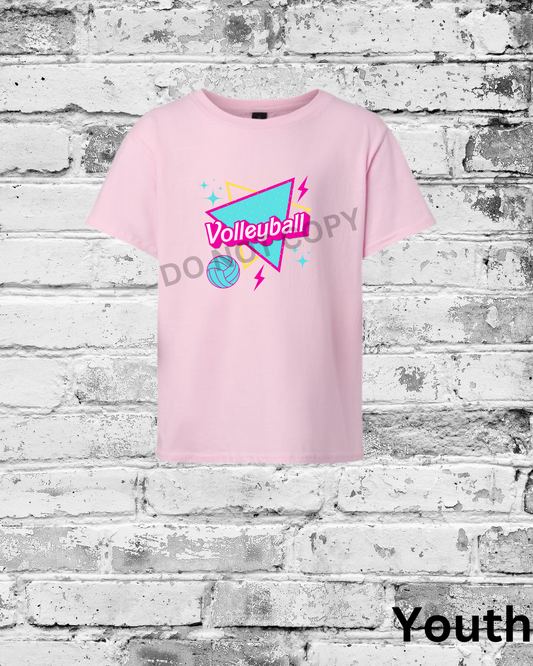 Youth Light Pink T-Shirt w/Barbie Volleyball