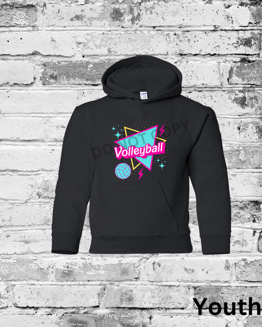 Youth Black Hoodie w/Barbie Volleyball