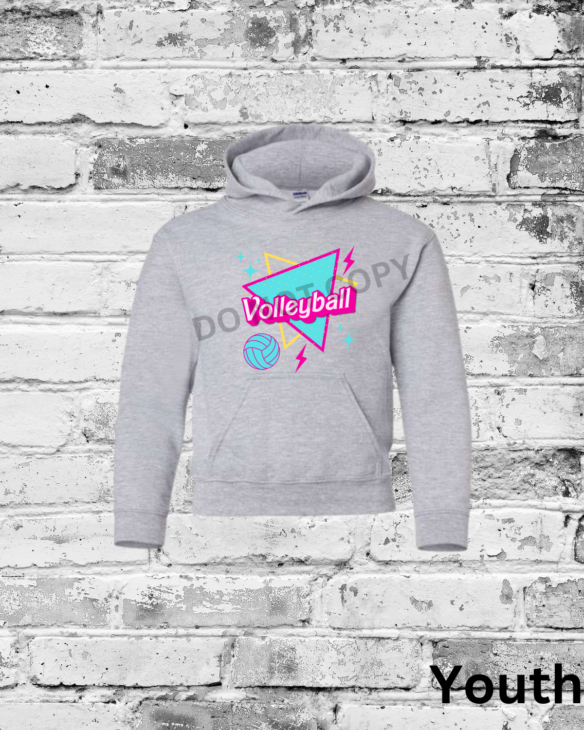 Youth Sport Grey Hoodie w/Barbie Volleyball