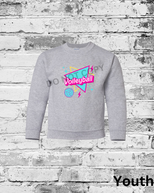 Youth Sport Grey Crewneck w/Barbie Volleyball