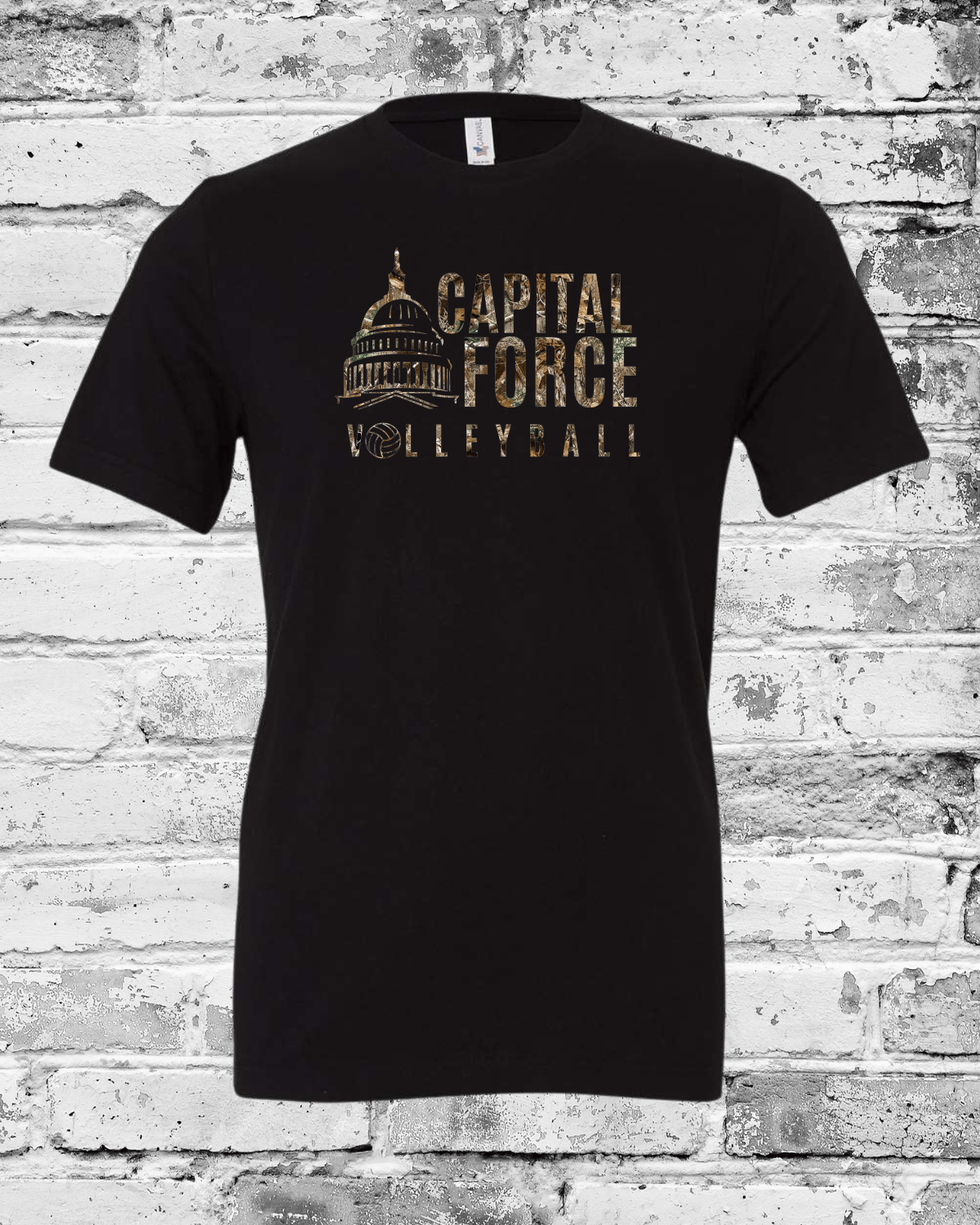 Adult Black T-Shirt w/Camo Logo