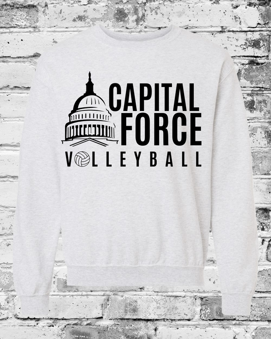 Adult Ash Crewneck w/Black Logo